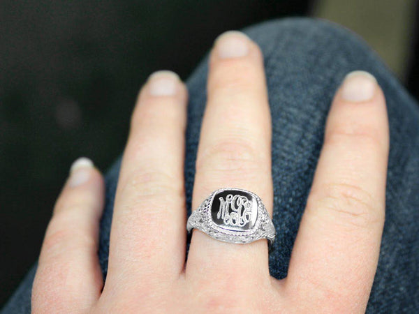 Square Monogram Ring – The Sterling Link