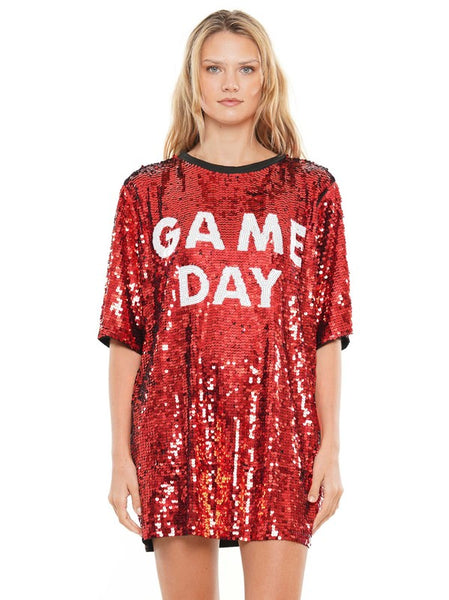 Game Day Sequin T-shirt Dress