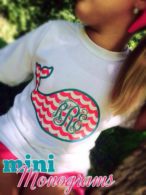 MINI-MONOGRAMS- Short Sleeve T-Shirt: White Whale/ Girl