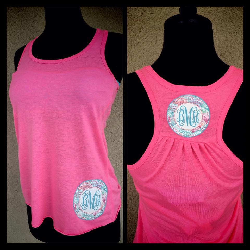 Racerback Tanks: Sea Shells Pink tank