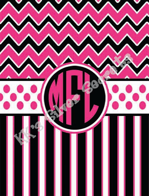 Monogram Mousepad: Pink/Black