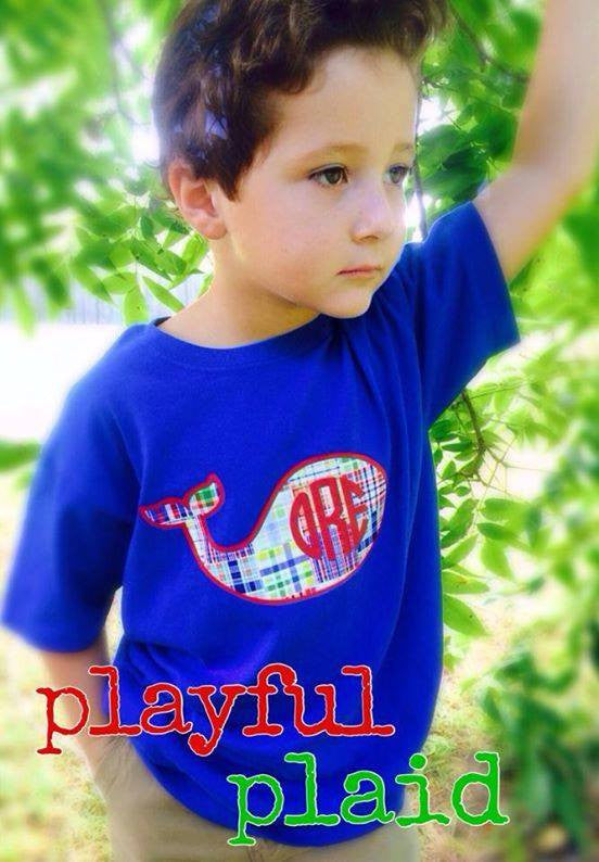 MINI-MONOGRAMS- Short Sleeve T-Shirt: Royal Whale/ Boy