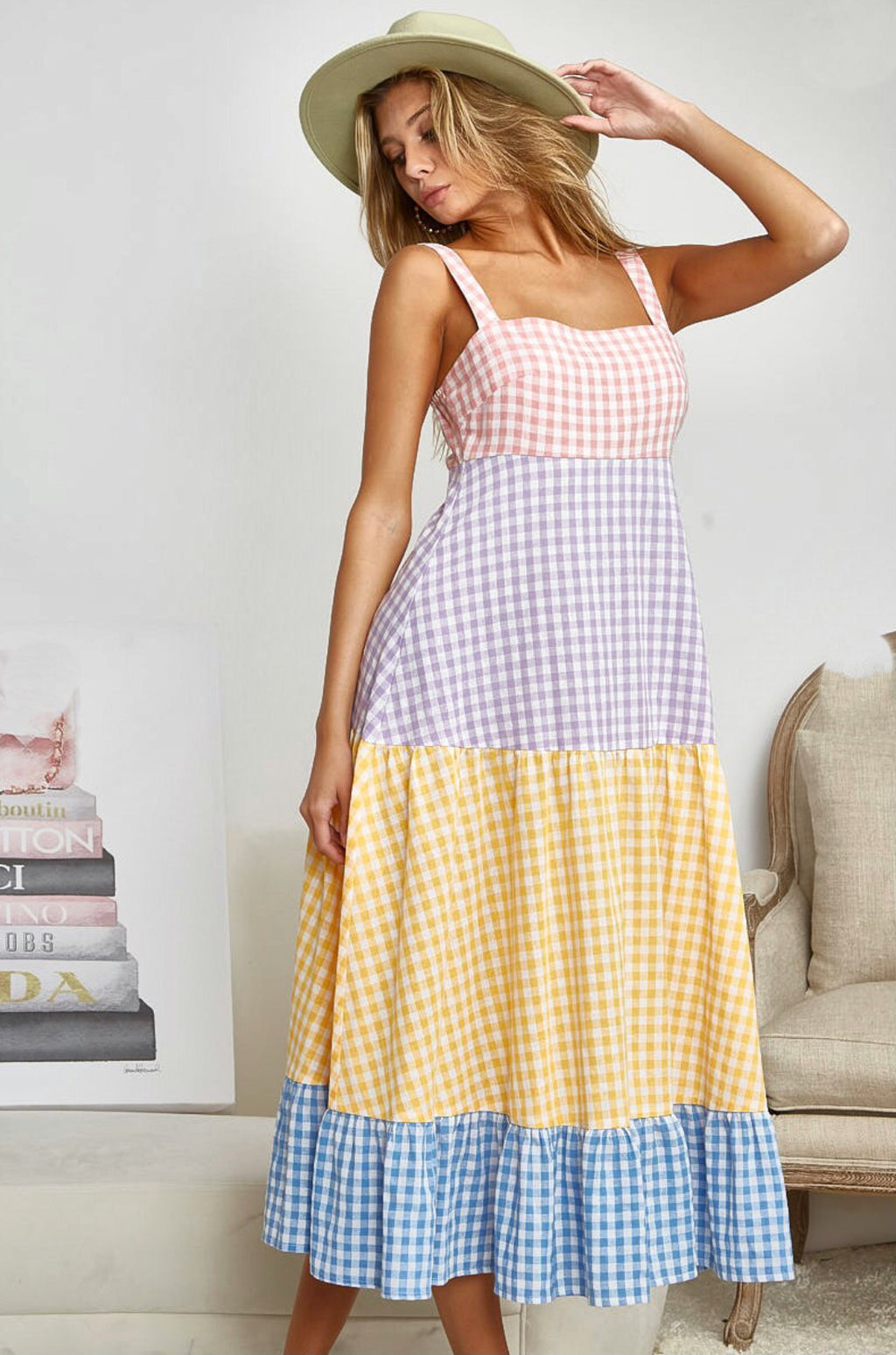 Sunny Hunny: Color Block Gingham Dress