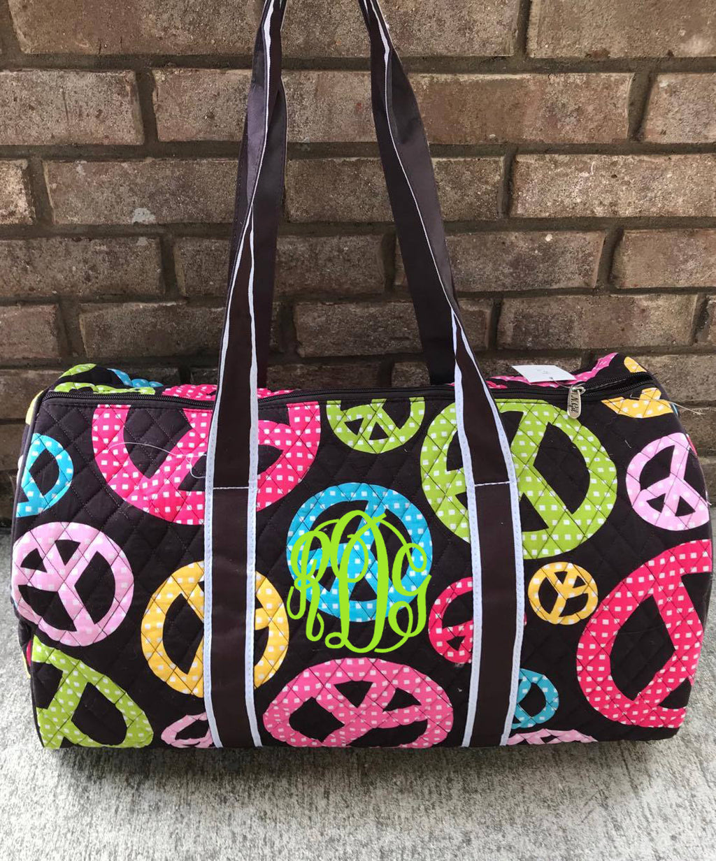 Multi Color Peace Sign Duffel: LARGE