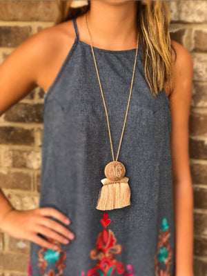 Chrissy: Fringe Monogram Necklace